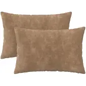 vidaXL Kussensloop 2 st HEERLEN Taupe 40 x 60 cm Microfiber Fleece