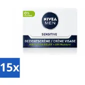 Nivea MEN Sensitive Dagcrème voor het gezicht, 50 ml - Voordeelverpakking - 15 stuks
