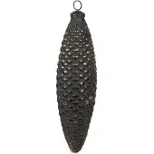 Clayre & Eef Kerstbal Overig 7x6x24 cm Zwart Glas Kerstballen