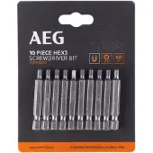 AEG 50mm Hex Bit Set (10 stuks)