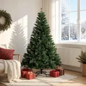 vidaXL Kunstmatige Hinged Kerstboom 180 cm PVC en Metalen Groen