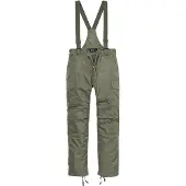 Brandit Functionele broek 'Thermal Dungarees' olijfgroen