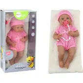Leantoys Speelgoed pop - roze outfit - 39x18x10 cm - beweegbaar