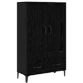 vidaXL Hoge kast, zwart eikenfineer, 70 x 31 x 115 cm, houtvezelplaat