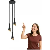 ITALUX Schwarz/Goud hanglamp MALIA PND-85949-3 BK+GD van