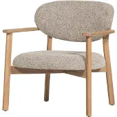 Woood Udar Fauteuil Met Houten Frame - Polyester - Naturel