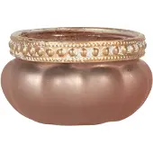 Clayre & Eef Waxinelichthouder Ø 6x4 cm Roze Glas