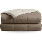 Zelesta Deluxe Duo Percale Katoen Zomerdekbed - Taupe & Crème 160x220cm