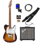 Fazley Relic T Sunburst elektrische gitaar starterset