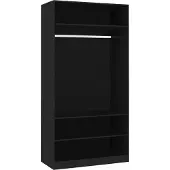 vidaXL Kledingkast 100x50x200 cm bewerkt hout zwart