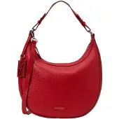 Marc O'Polo Leren schoudertas Bellilo Crossbody Bag Shiny Red rood