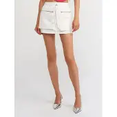 Dilvin Hoge Taille Katoenen Poplin Cargo Minirok