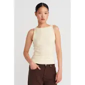 Dilvin Geribde Halternek Slim-Fit Blouse