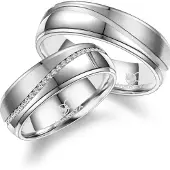 MARRYA Ring 'ES-26 Ehering aus Edelstahl - Silberfarben' zilvergrijs