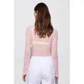 Dilvin Slim Fit Kanten Bootsvorm Blouse