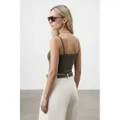 Dilvin Slim Fit Mouwloze V-Hals Camisole Blouse