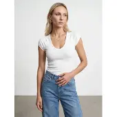 Dilvin Slim Fit Crop Jersey Top
