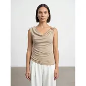 Dilvin Mouwloos Cowl Neck Shell Top