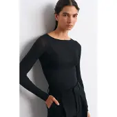 Dilvin Slim Fit Boothals Lange Mouw Tricot Blouse