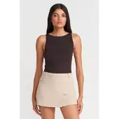 Dilvin Geribbelde Halter Slim-Fit Blouse