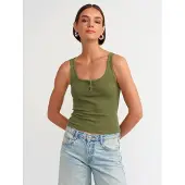 Dilvin Mouwloze Slim-fit Jersey Blouse