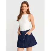 Dilvin Slim-Fit Halterhals Jersey Blouse