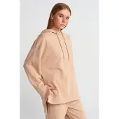 Dilvin Oversized Katoenen Hoodie Met Split