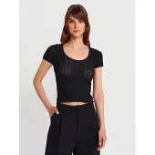 Dilvin Slim Fit Geribbelde Textuur Blouse