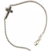 Bibei Dames Venetiaanse Kruzifixe Armband 'Zwarte Ziel' in 925 Sterling Zilver BIPU002