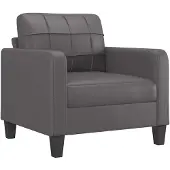 vidaXL Fauteuil 60 cm kunstleer grijs