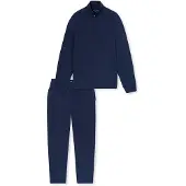 Schiesser Pyjama lang ' Selected Premium Warming ' donkerblauw