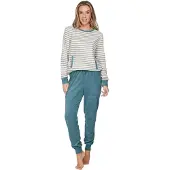 Pastunette Terry dames pyjama donkergroen | Maat 44