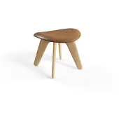 Tom Dixon Slab Voetenbank Naturel / Leather Cognac - Krukken Eiken Natural - SLLCOU01NASY0513