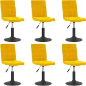 vidaXL Eetkamerstoelen draaibaar 6 st fluweel mosterdgeel