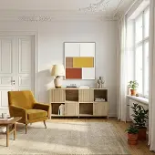 En.casa Sideboard Lukkodso 77x145x30 cm eikenkleurig middellicht []