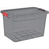 Praktyczna Opbergbox Praktyczna Space 15L - 42x28x18cm, Antraciet met Rode Deksel