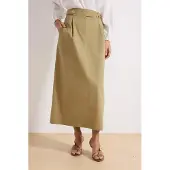 Trendyol Modest Dames Kaki Effen Maxi A-lijn Modest Rokken