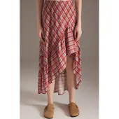 Trendyol TRENDYOLMİLLA Dames Meerkleurig Geruit Midi Asymmetrisch Asymmetrisch Rokken