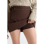 Trendyol TRENDYOLMİLLA Dames Bruin Effen Midi A-lijn Rokken