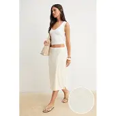 Trendyol TRENDYOLMİLLA Dames Ecru Effen Midi A-lijn Rokken