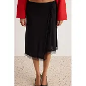 Trendyol TRENDYOLMİLLA Dames Zwart Effen Midi A-lijn Rokken