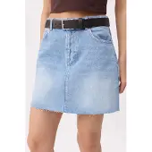 Trendyol TRENDYOLMİLLA Dames Blauw Effen Kort / Mini A-lijn Rokken