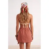 Trendyol TRENDYOLMİLLA Dames Bruin Effen Extra Kort / Super Mini Overslag Rokken