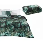 Eurofirany Velours sprei 170x210 cm - Zwarte en Groene Bladeren
