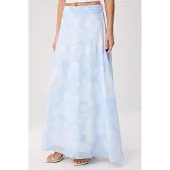 Trendyol TRENDYOLMİLLA Dames Blauw Bloemen Maxi A-lijn Rokken