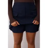 Trendyol Dames Donkerblauw Effen Kort / Mini Kokerrok- rok Grote maten Rokken