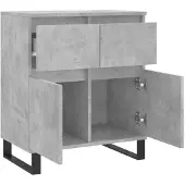 vidaXL Dressoir 60x35x70 cm bewerkt hout betongrijs