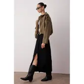 Trendyol TRENDYOLMİLLA Dames Zwart Effen Maxi Kokerrok- rok Kokerrok- rok Rokken
