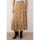 Trendyol Modest Dames Bruin Dierenprint Maxi Uitlopend rok A-lijn Modest Rokken
