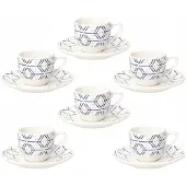 Tognana Down Town Koffiekopjes Set (6x 90 ml) - Porselein